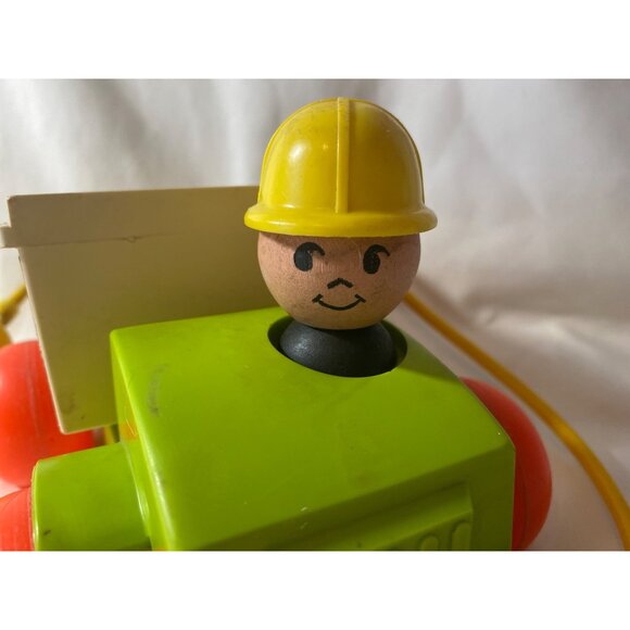 1970 Fisher Price Jiffy Dump Truck 156 Squeeze Bulb Pull Toy VTG - Picture 3 of 16